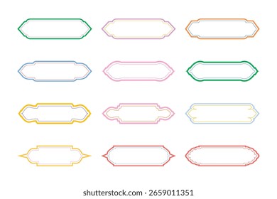 Distintivos horizontais Quadro Design linhas duplas - SET 12
