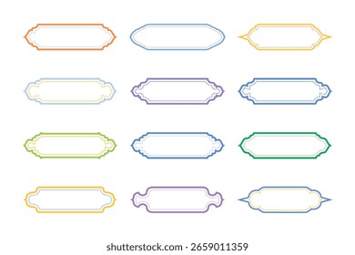 Horizontal Badges Frame Design double lines - SET 12