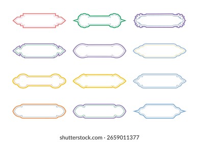 Horizontal Badges Frame Design double lines - SET 12