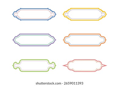 Horizontal Badges Frame Design double lines - SET 12