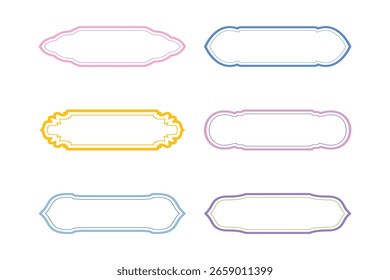 Distintivos horizontais Quadro Design linhas duplas - SET 12