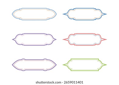 Horizontal Badges Frame Design double lines - SET 12