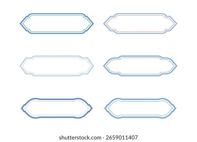 Horizontal Badges Frame Design double lines - SET 12