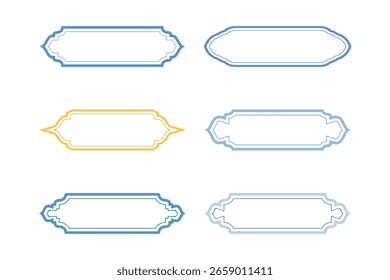Distintivos horizontais Quadro Design linhas duplas - SET 12