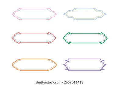 Distintivos horizontais Quadro Design linhas duplas - SET 12