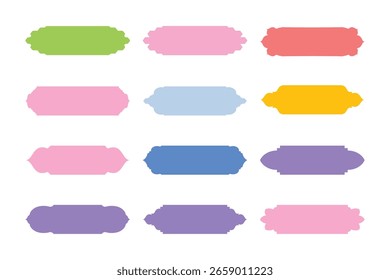 Horizontal Badges Frame Design Glyph - SET 12