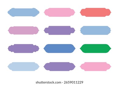 Horizontale Badges Frame Design Glyph - SET 12