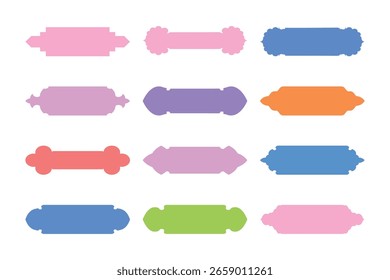 Glifo de Design de Quadro de Emblemas Horizontais - SET 12