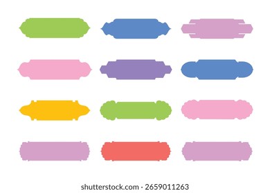 Horizontal Badges Frame Design Glyph - SET 12