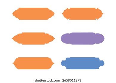 Horizontal Badges Frame Design Glyph - SET 6