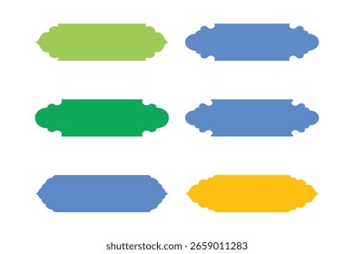 Horizontal Badges Frame Design Glyph - SET 6