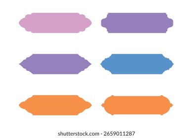 Horizontale Badges Frame Design Glyph - SET 6