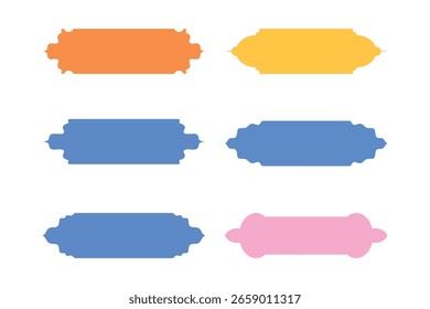 Glifo de Design de Quadro de Emblemas Horizontais - SET 6