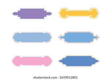 Horizontal Badges Frame Design Glyph with Bold Line- SET 6