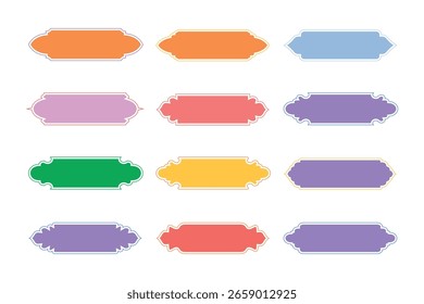 Glifo de Design de Quadro de Emblemas Horizontais com Linha em Negrito - SET 12