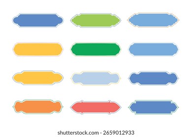 Horizontal Badges Frame Design Glyph with Bold Line- SET 12