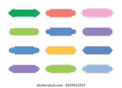 Insignias Horizontales Glifo de diseño de marco con línea en negrita - SET 12