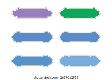 Insignias Horizontales Glifo de diseño de marco con línea en negrita - SET 6