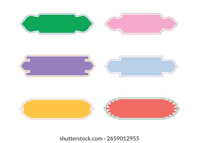 Insignias Horizontales Glifo de diseño de marco con línea en negrita - SET 6