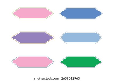 Horizontal Badges Frame Design Glyph with Bold Line- SET 6