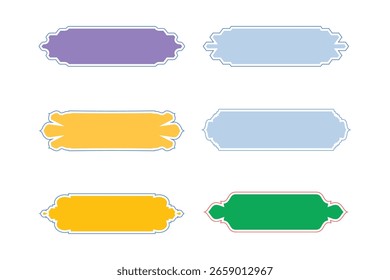 Glifo de Design de Quadro de Emblemas Horizontais com Linha em Negrito - SET 6