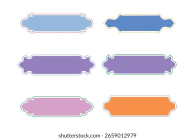 Glifo de Design de Quadro de Emblemas Horizontais com Linha em Negrito - SET 6