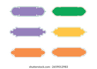 Horizontal Badges Frame Design Glyph with Bold Line- SET 6