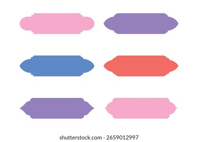 Horizontal Badges Frame Design Glyph with Bold Line- SET 6
