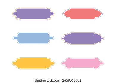 Horizontal Badges Frame Design Glyph with Bold Line- SET 6