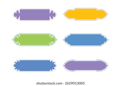 Horizontal Badges Frame Design Glyph with Bold Line- SET 6