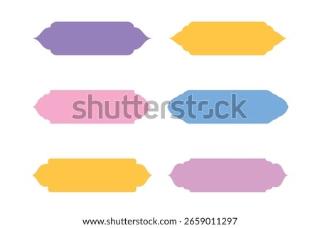 Horizontal Badges Frame Design Glyph - SET 6