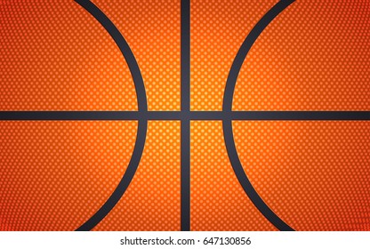 Horizontal ball texture for basketball, sport background, vector illustration