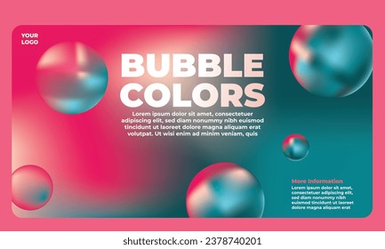 horizontal baner template abstract background with bubble colorfull