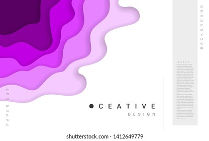 Horizontal banner with 3D abstract background and paper cut shapes. Vector design layout for business presentation, flyer and poster.