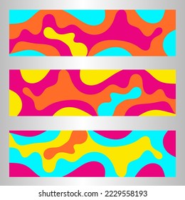 Horizontal banner with 3D abstract background with paper cut shapes. Vector design layout for business presentations, flyers, posters and invitations. Colorful carving art