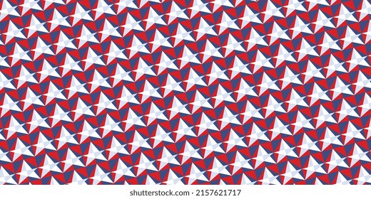 Horizontal banner with abstract geometric pattern. Vintage patriotic holiday celebration background. Simple and editable vector illustration EPS 10