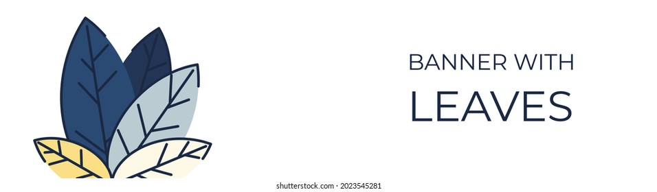 Banner horizontal para anuncios, invitaciones, sitios de internet a partir de hojas coloridas. Fondo de verano para las ventas. Diseño plano geométrico. Coloca tu texto. Ilustración del vector