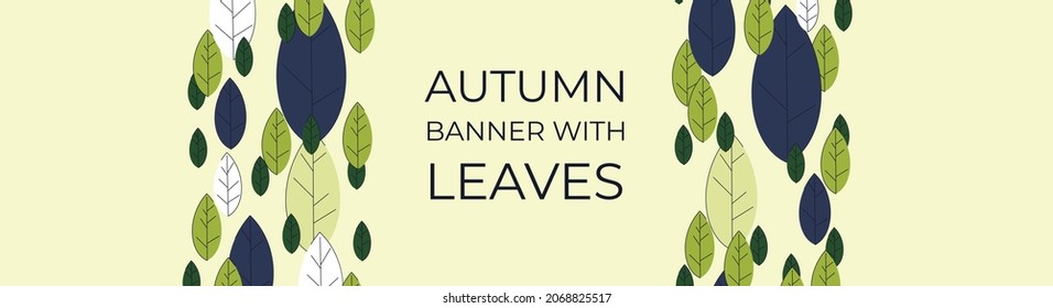 Banner horizontal para anuncios, invitaciones, sitios de internet a partir de hojas coloridas. Fondo de verano para las ventas. Diseño plano geométrico. Coloca tu texto. Ilustración del vector