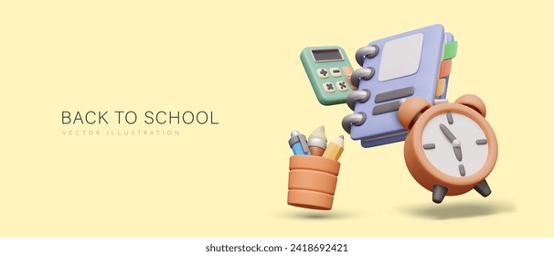 Horizontal banner, back to school concept. Advertising