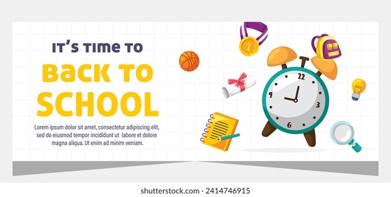 Horizontal banner for back to school. Template banner design
