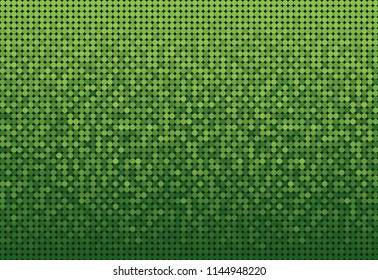 Horizontal banner or background with green sequins, glitters, sparkles, paillettes. Disco party light music with shiny sequins. Green dots glitter texture. Metallic glowing cloth. Bright wall. Repeat.