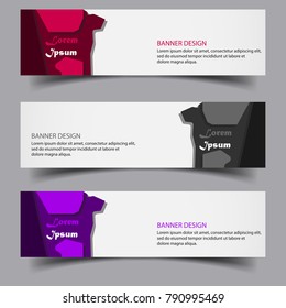 horizontal Banner background modern template design with dog silhouette