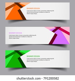horizontal Banner background modern template design 