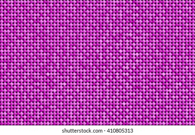 Horizontal banner or background with pink sequins, glitters, sparkles, paillettes. Disco party light music with shiny sequins. Pink dots glitter texture. Metallic glowing cloth. Bright wall. Repeat.