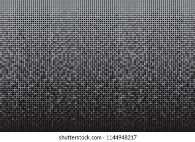 Horizontal banner or background with silver sequins, glitters, sparkles, paillettes. Party light music with shiny sequins. Silver dots glitter texture. Metallic glowing cloth. Bright wall. Repeat.