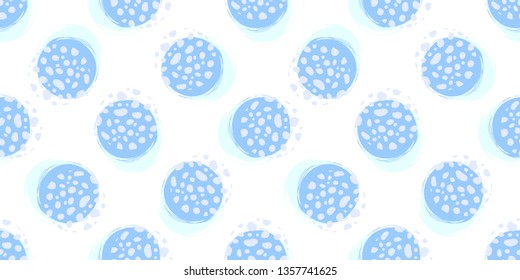 Horizontal banner. Blue circles, shadows and strokes on a white background. Vector illustration.