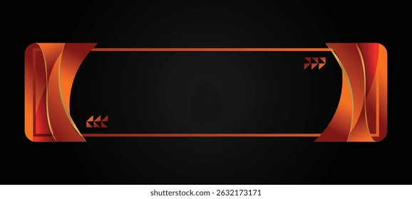 Gradiente de borde de Anuncio Horizontal y Plantilla de oro aislados
