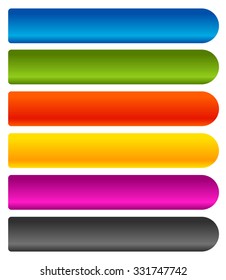 Horizontal banner, button or plaque background. Set of 6 colors.