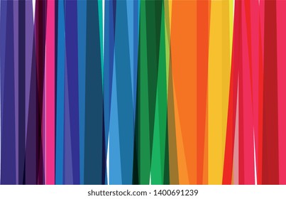 Horizontal banner of colorful rainbow colored vertical stripes