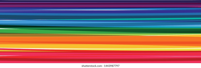 Horizontal banner of colorful rainbow colored horizontal stripes